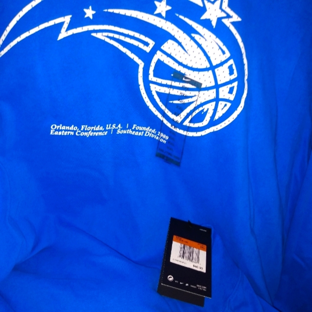 Blue Orlando Magic Nike dri fit Long sleeve t shirt 2XL New With Tags